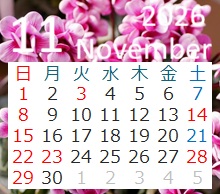 11月の営業日